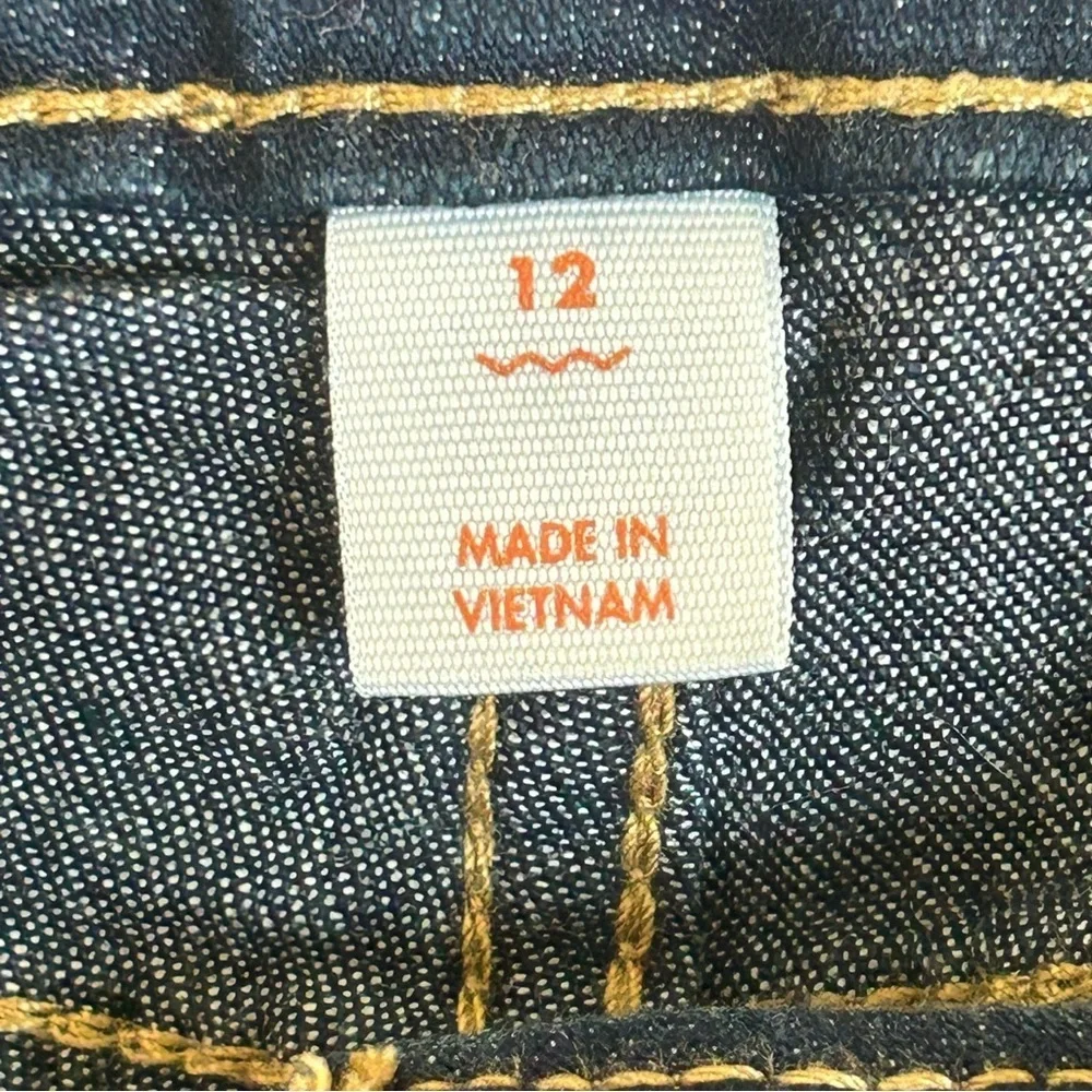 Cat & Jack Girls’ 12 Dark Blue Denim Jeans Super‎ Stretch Straight Leg School